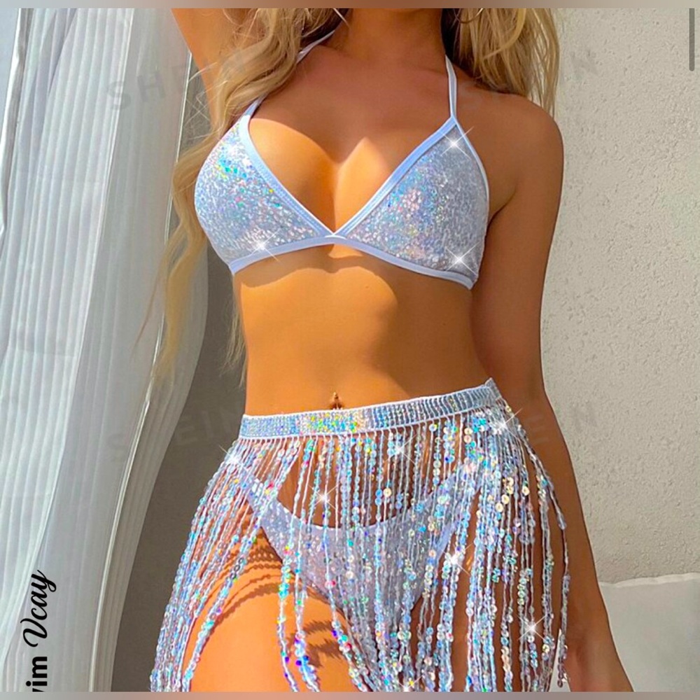 Shiny Sparkly Bathing Suit 🩶💎 great condition! Worn once!
